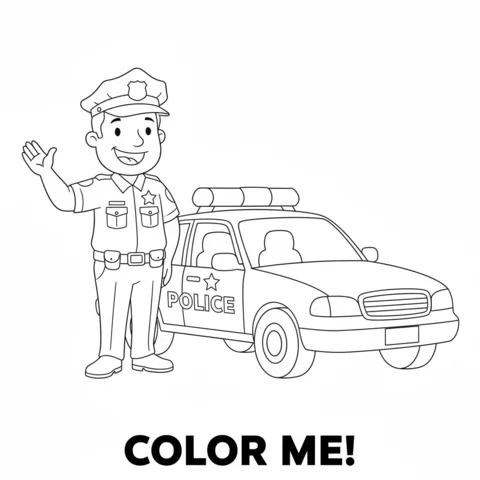 Teacher coloring page: a teacher reading a book to four children sitting on a rug in a classroom