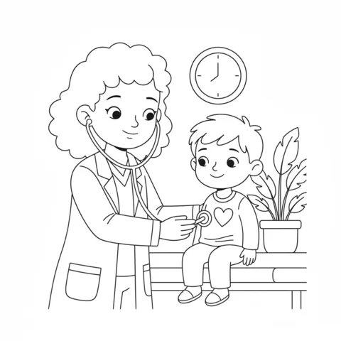 Disegni di Dottori da Coloreare – disegno 1
