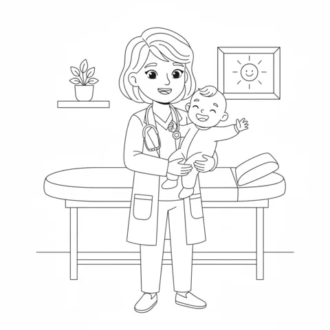 Disegni di Dottori da Coloreare – disegno 2