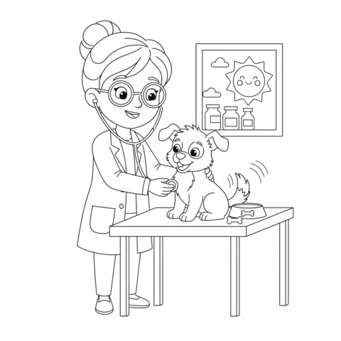 Disegni di Dottori da Coloreare – disegno 3