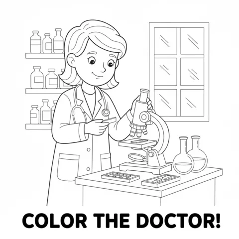 Disegni di Dottori da Coloreare – disegno 5