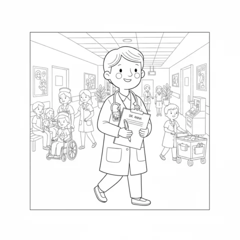 Disegni di Dottori da Coloreare – disegno 6