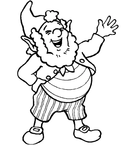 Coloriage Noddy : Potiron riant de bon cœur, un bras levé dans un salut joyeux