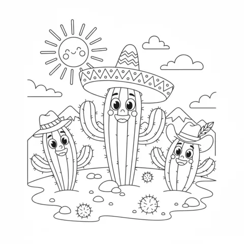 Disegno di pianta da colorare: due bambini che annaffiano file di zucche, cavoli e pomodori in un giardino