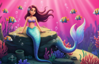 Mermaids colorful illustration